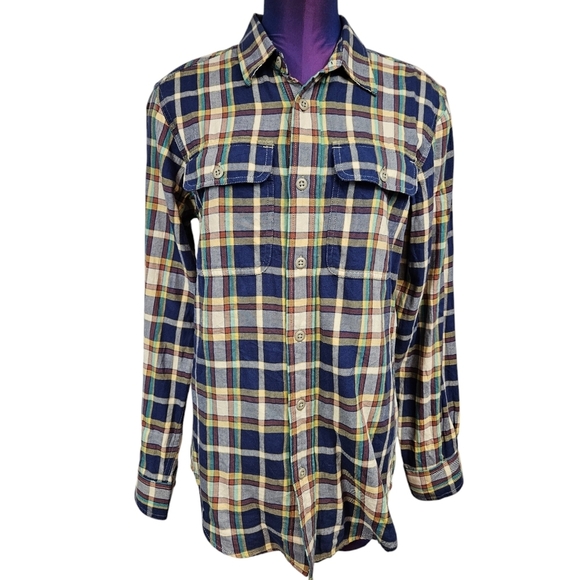 Filson Blue & Yellow Plaid Button Down Work Woven‎ Shirt Size XS Men's P22 - Picture 3 of 9